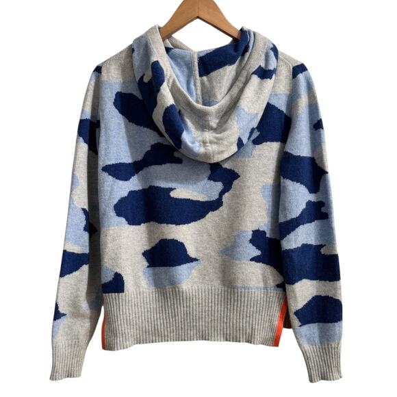 Brodie Blue Gray Chloe Camo Fine Cashmere Hoodie S ($355) Old Money Luxury - Picture 7 of 7
